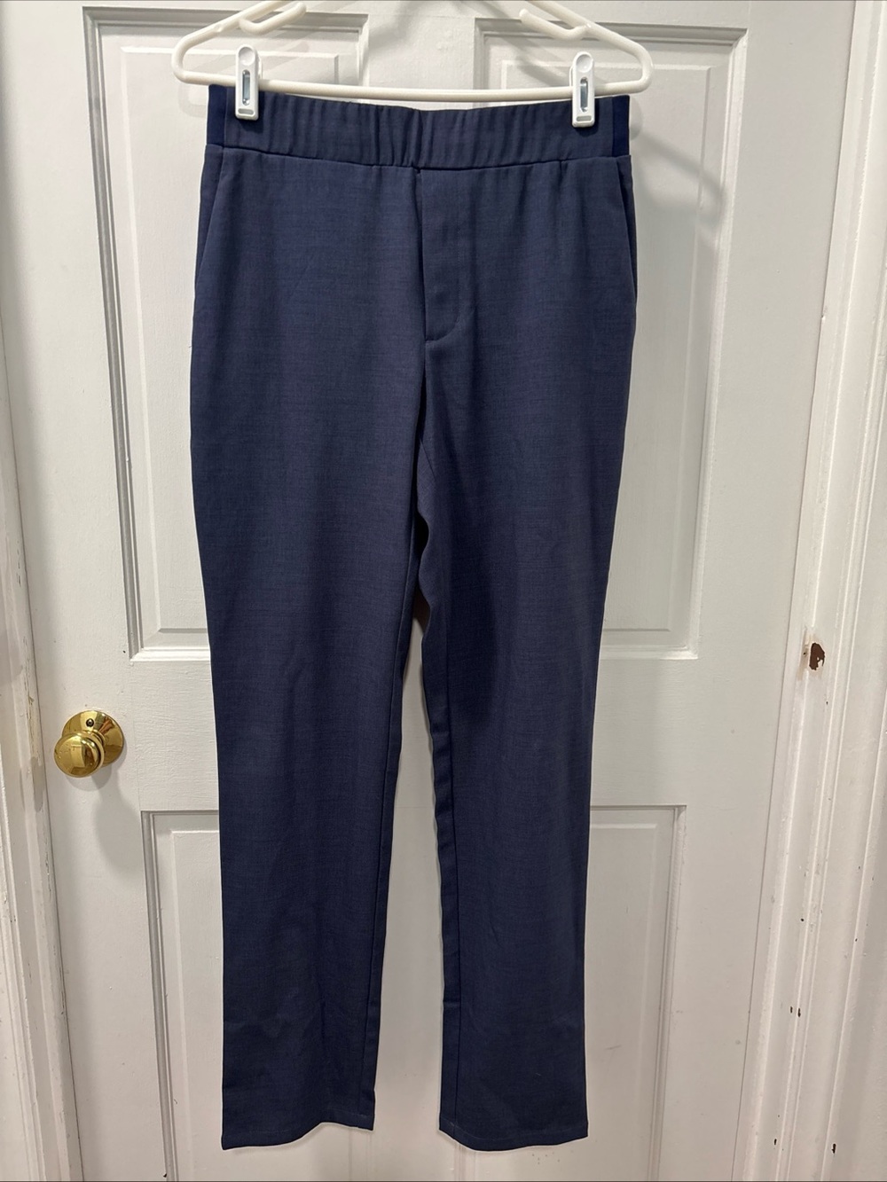 Bluffworks Men’s Airline Pants Size Small Long Navy Blue Pull On Stretch Waist
